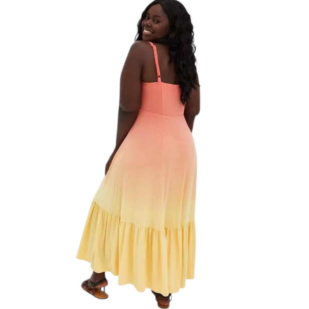 torrid Coral to Yellow Ombre Maxi Dress - Picture 5 of 11